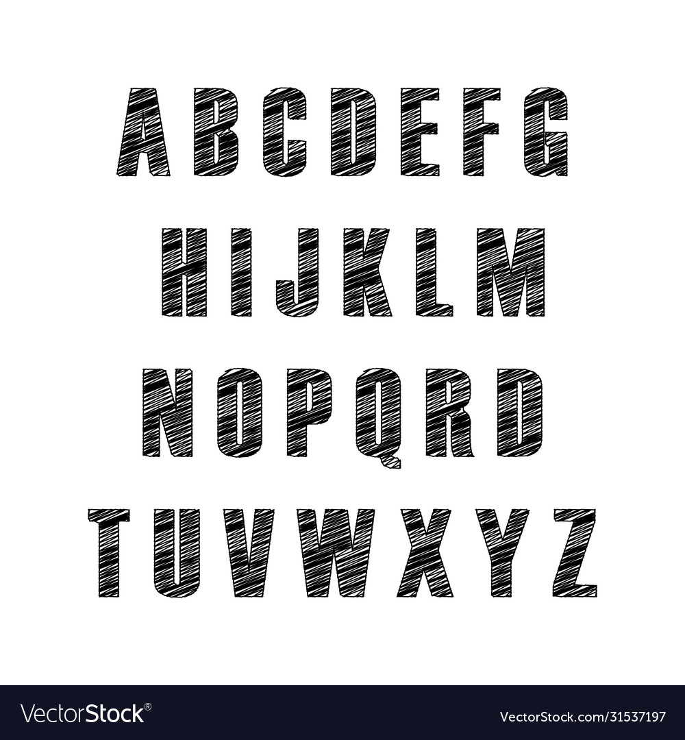 Drawn set letters symbols and numbers file Vector Image Drawn set letters symbols and numbers file