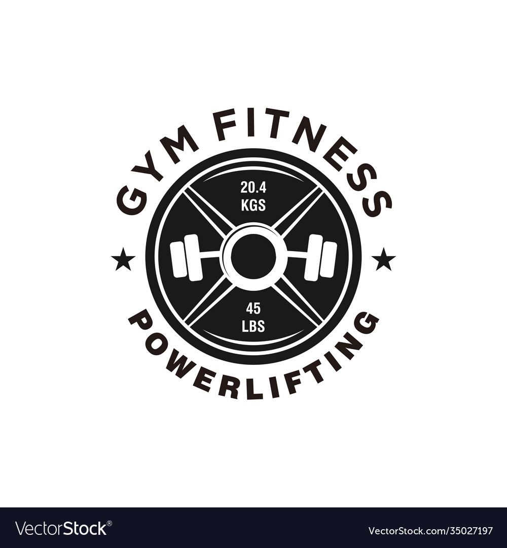 Gym logo with barbel icon simple minimalist icon Vector Image