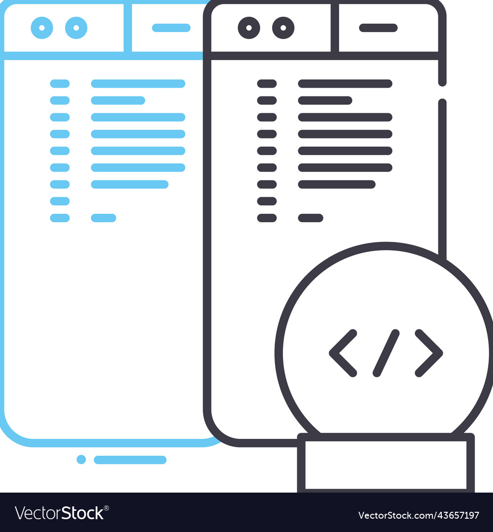 Hard code line icon outline symbol vector image Hard code line icon outline symbol