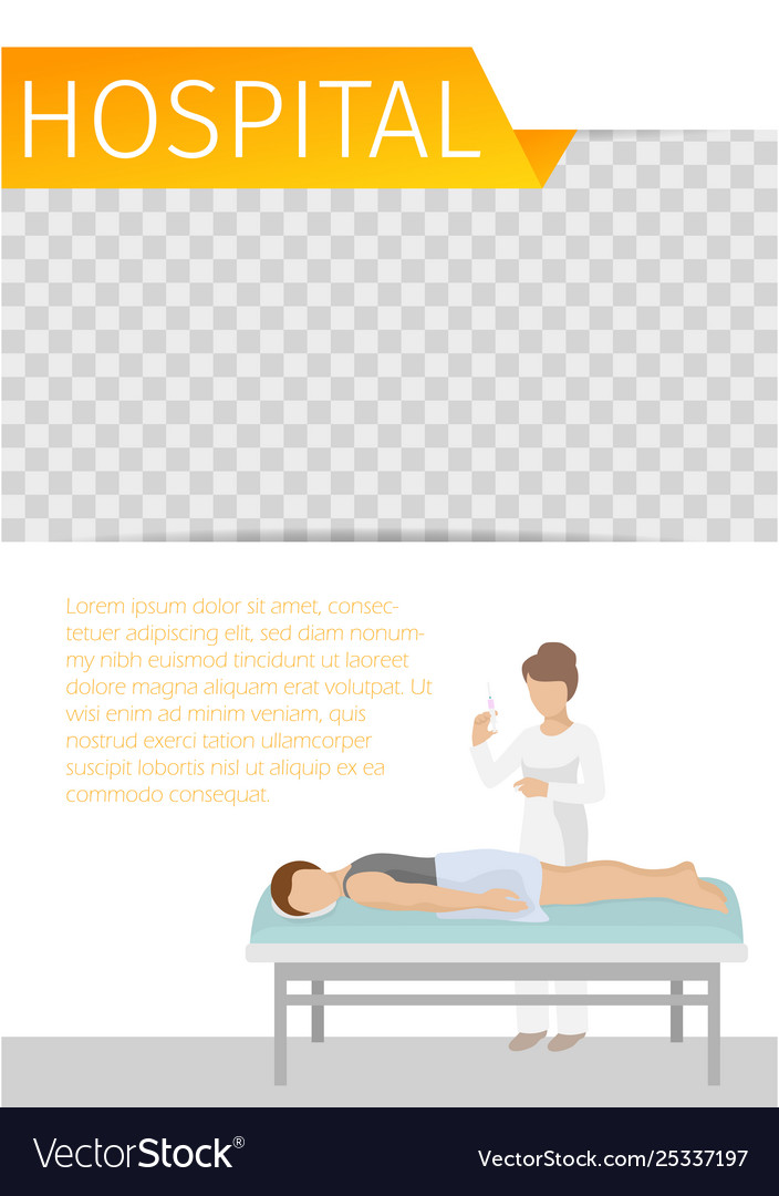 Hospital Health Care Banner Doctor Or Nurse Vector Image