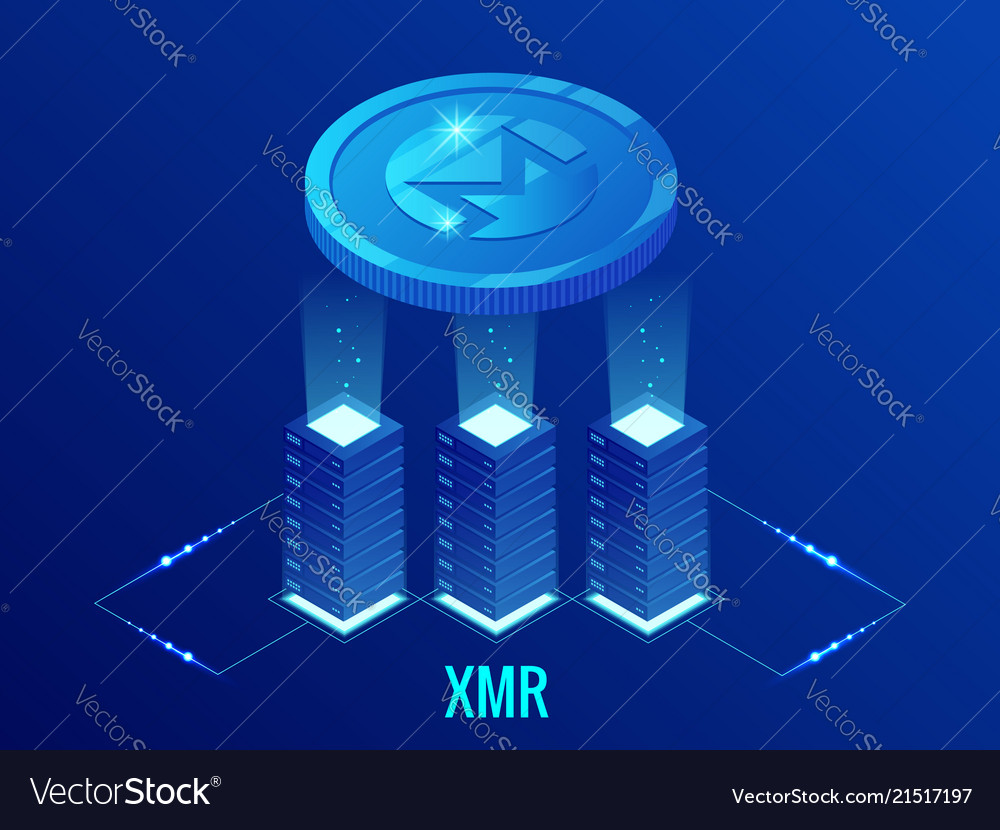 Isometric monero xmr cryptocurrency mining farm