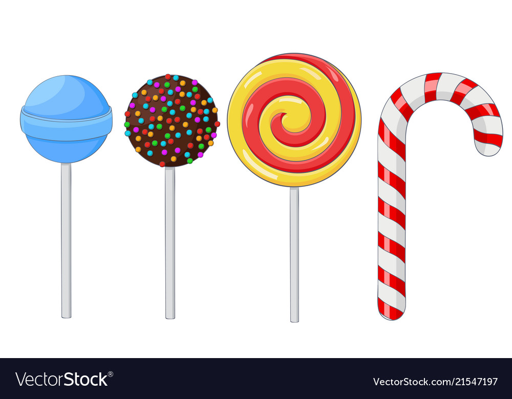 Lollipops set of different candies