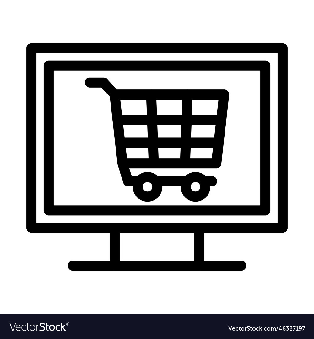 Online shopping thick line icon for personal