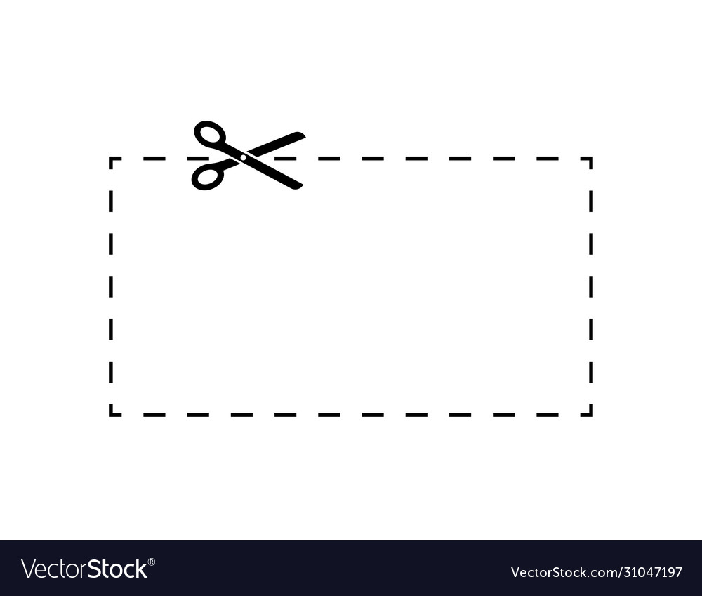 Scissors with cut line isolated on white vector image Scissors with cut line isolated on white