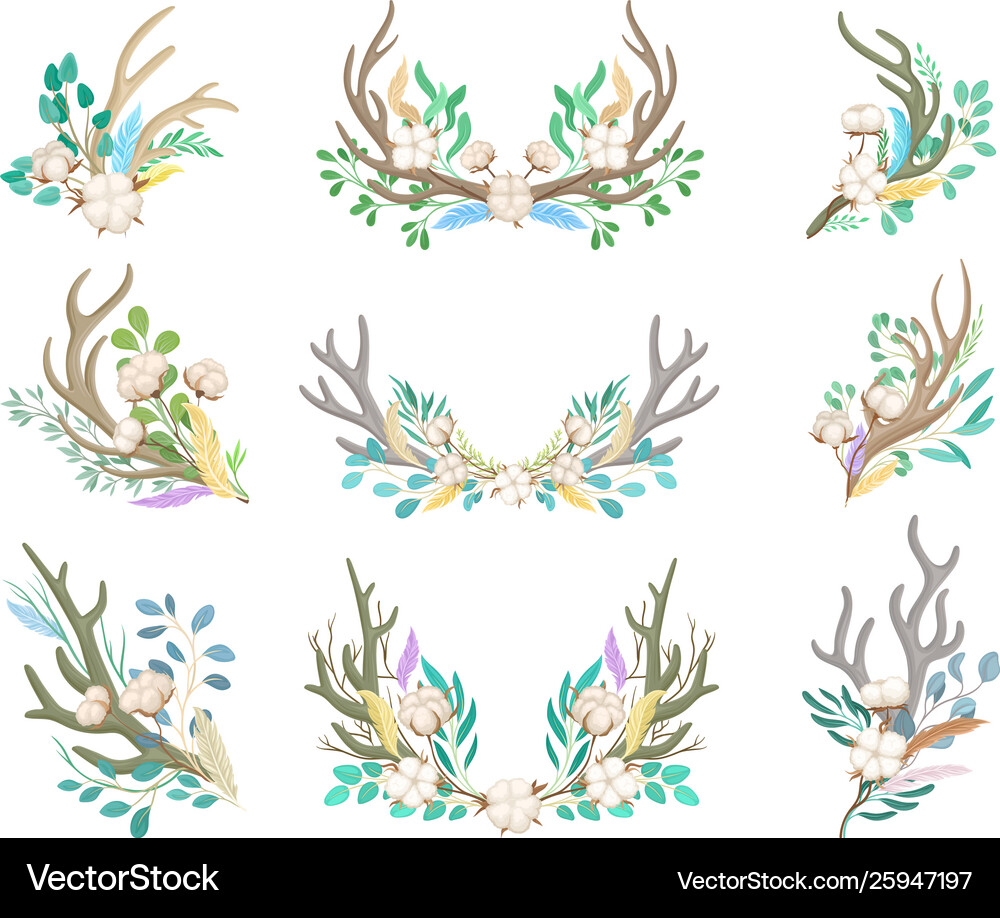 Set decorative compositions Royalty Free Vector Image