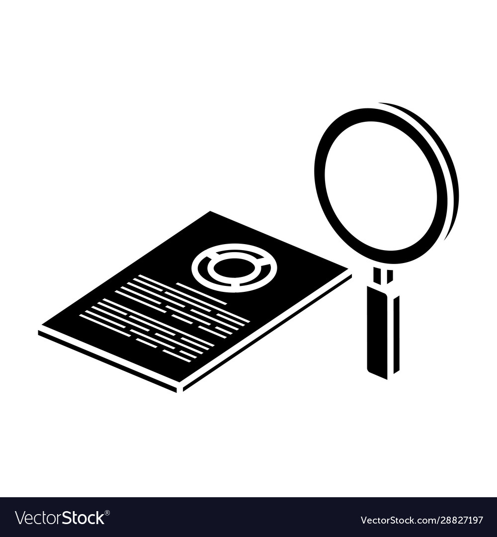 Silhouette document with circular statistical vector image Silhouette document with circular statistical