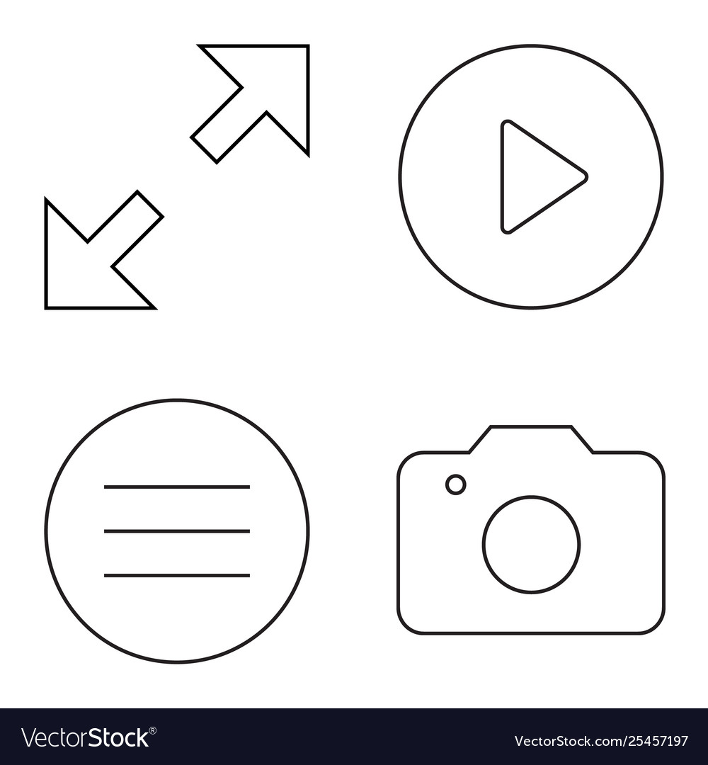 Simple set thin line icons 05 Vector Image Simple set thin line icons 05