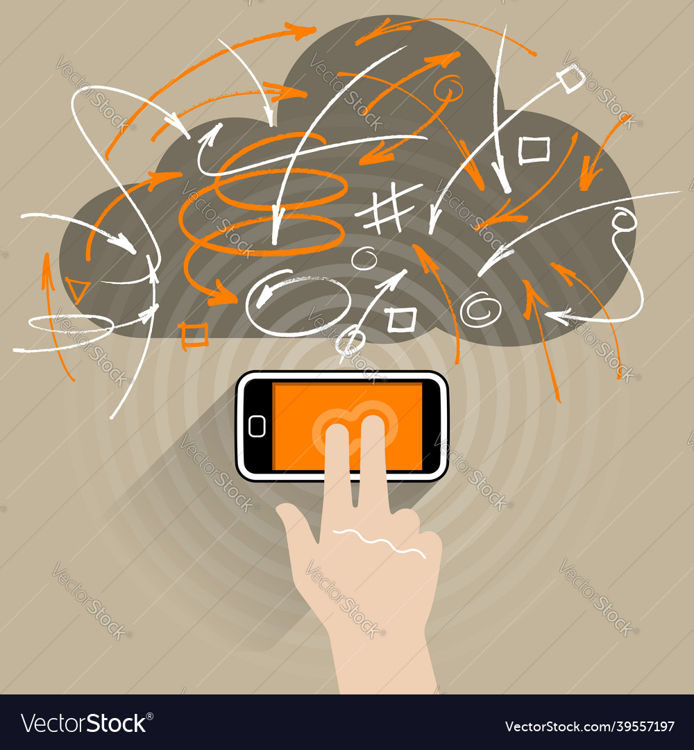 Smartphone web data access Vector Image Smartphone web data access