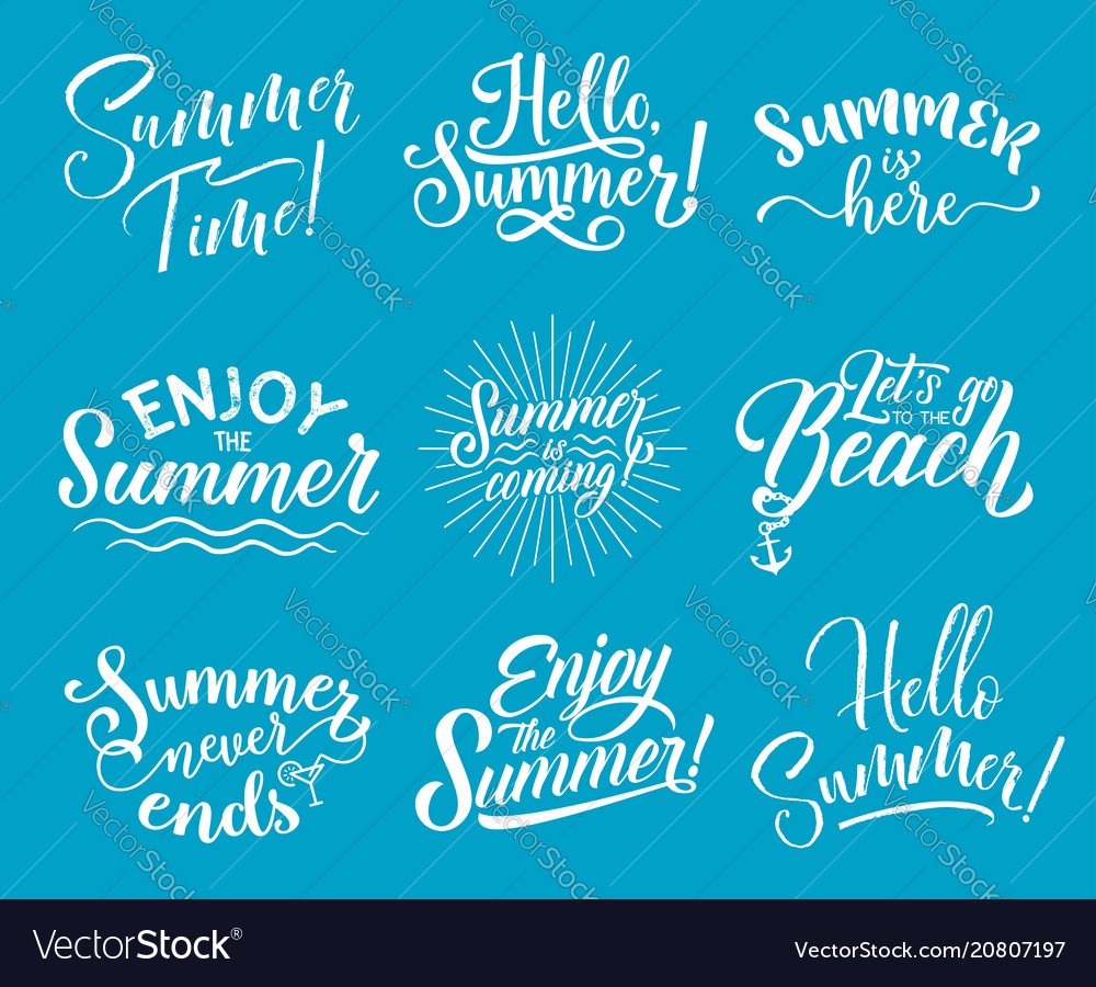Summer lettering for summertime season design