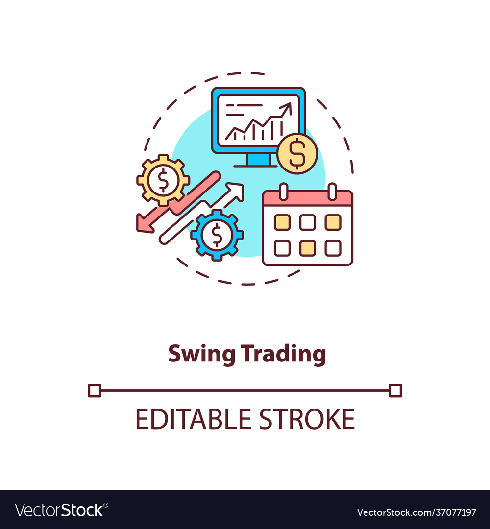 Swing trading concept icon vector image Swing trading concept icon