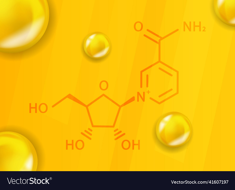 Vitamin b3 chemical formula b3 realistic Vector Image