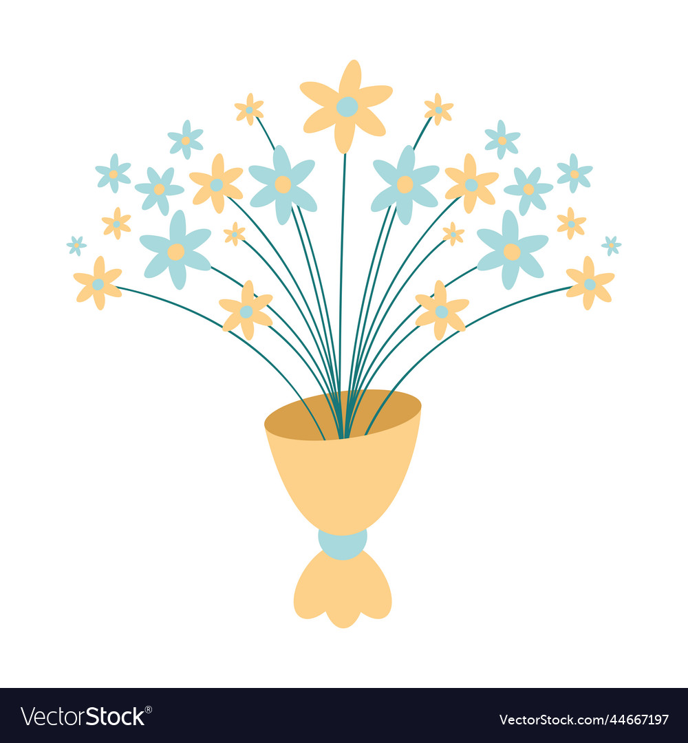 Yellow flowers bouquet Royalty Free Vector Image
