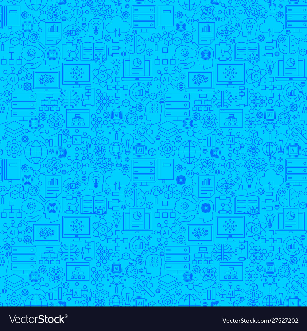 Artificial intelligence line seamless pattern