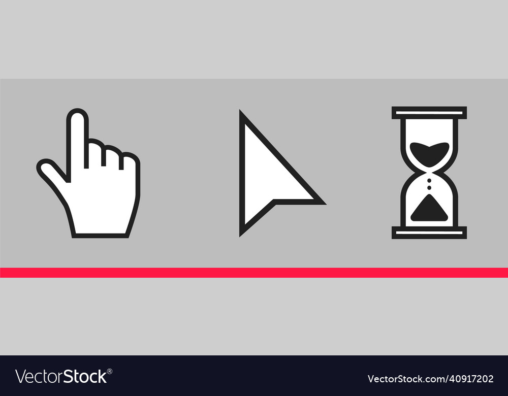 Black hourglass loading clock pointer hand vector image Black hourglass loading clock pointer hand