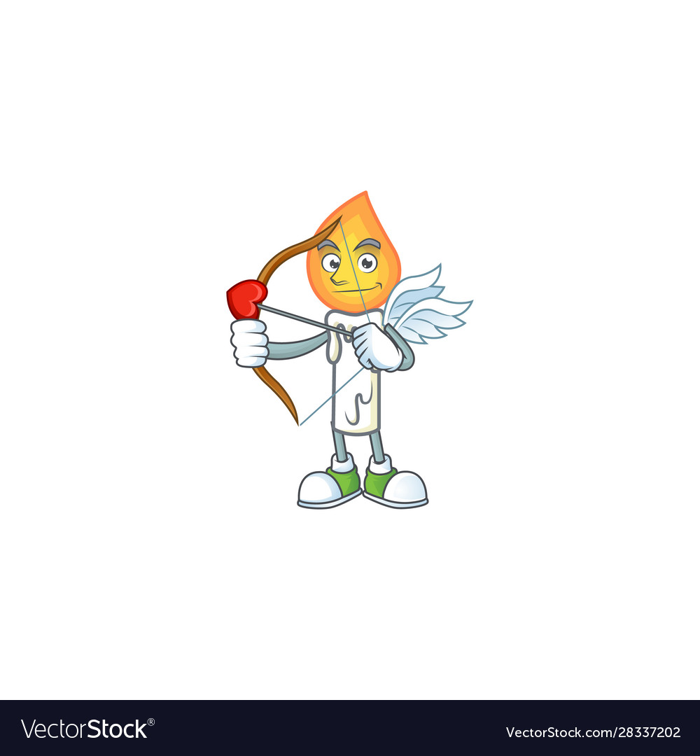 Cartoon character white candle cupid having