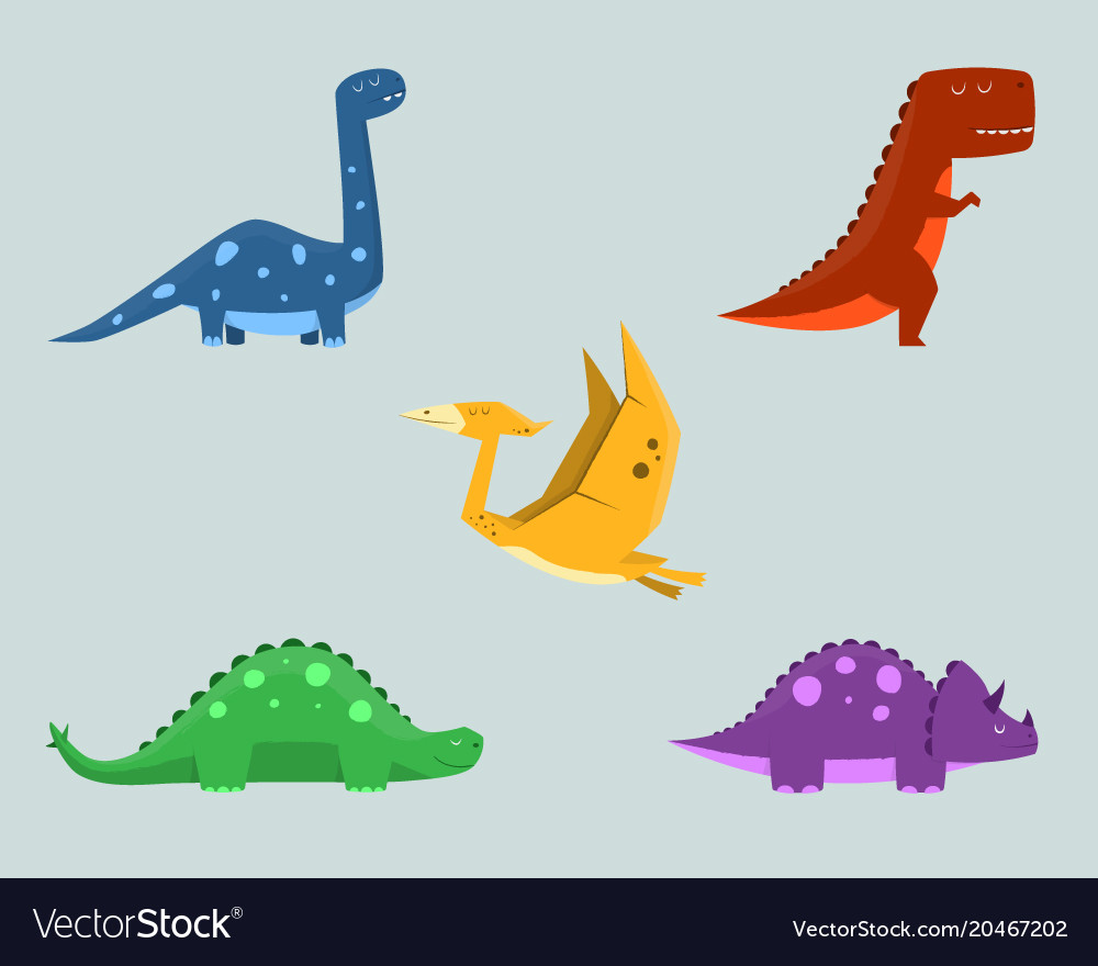 Download Dinosaur clipart set for commercial use Royalty Free Vector