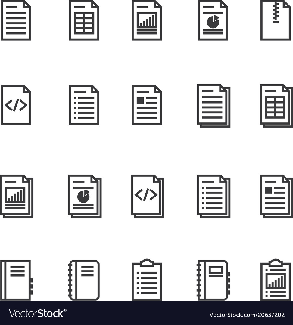 Document and notebook outline icon isolated