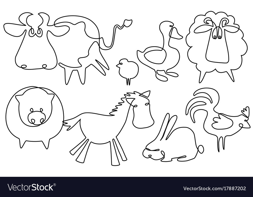 Featured image of post Farm Animals Drawing Pictures Sketch various lines for the animals body hair