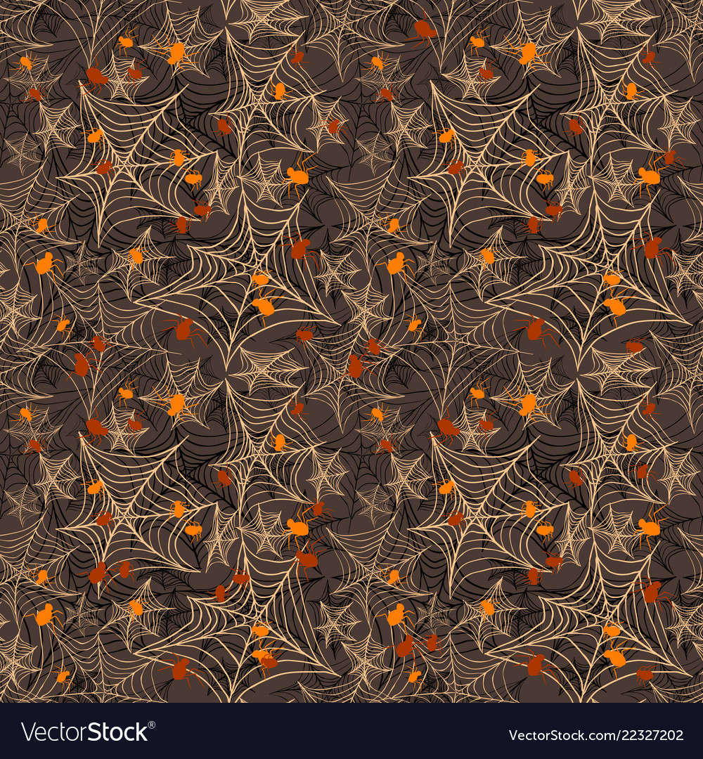 Halloween seamless pattern with spiders web