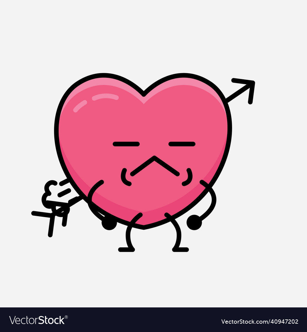 Heart with arrow mascot character Vector Image Heart with arrow mascot character