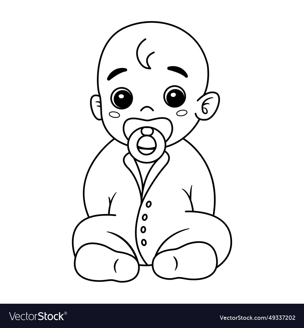 Little boy for coloring page Royalty Free Vector Image