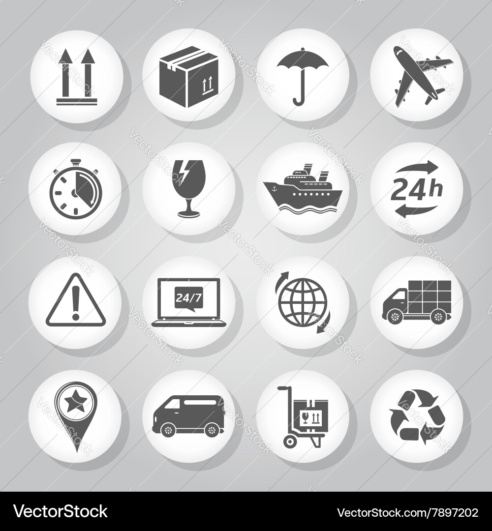 Logistics icons set Royalty Free Vector Image - VectorStock