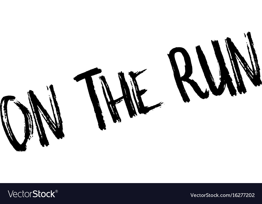 On the run rubber stamp