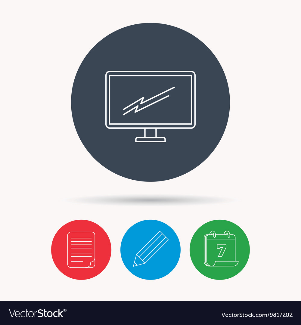 Pc monitor icon led tv sign