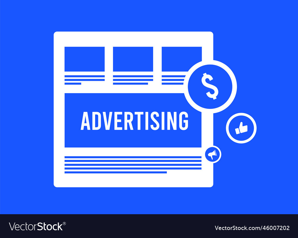 Programmatic and native ads concept for online Vector Image