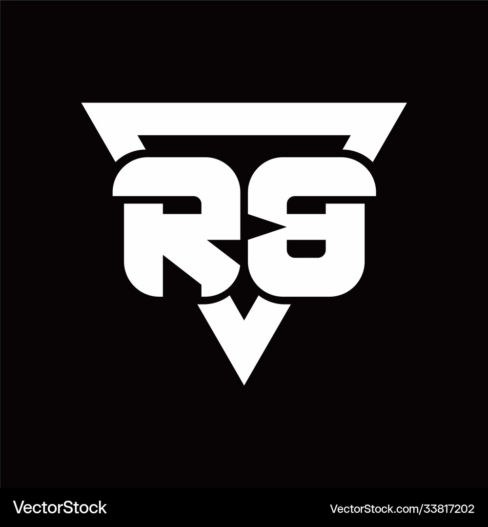 Rb logo monogram with triangle shape rounded Vector Image