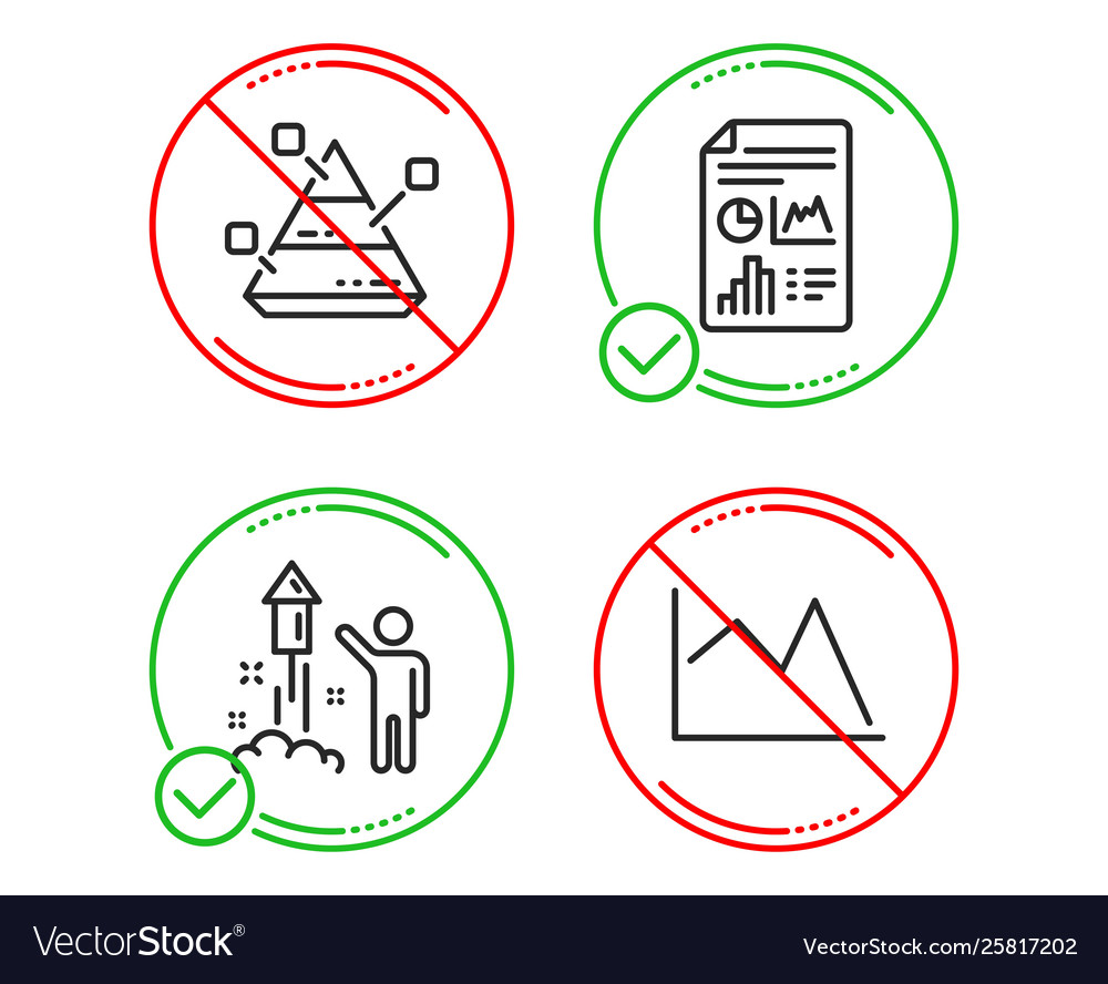 Bericht Dokument Pyramidendiagramm und Feuerwerk Icons