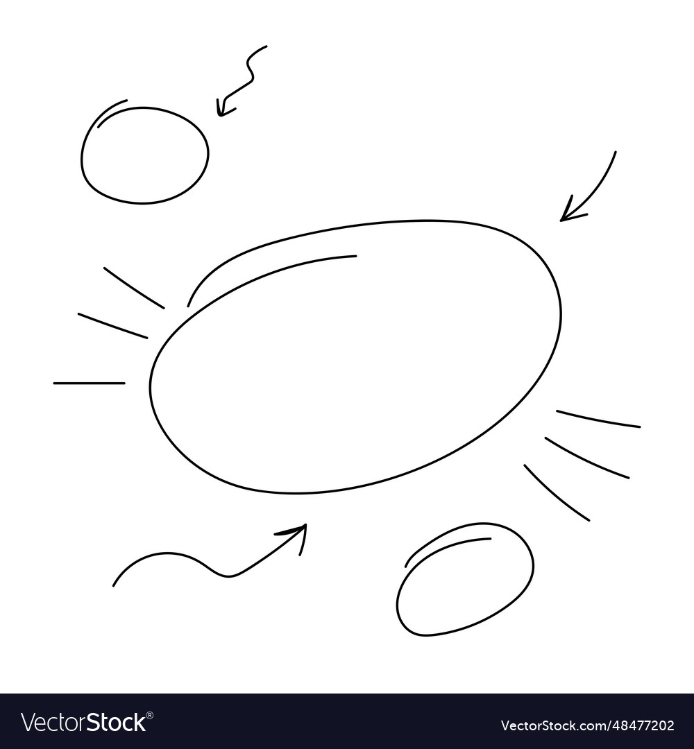Speech bubble curve arrow and drawn lines