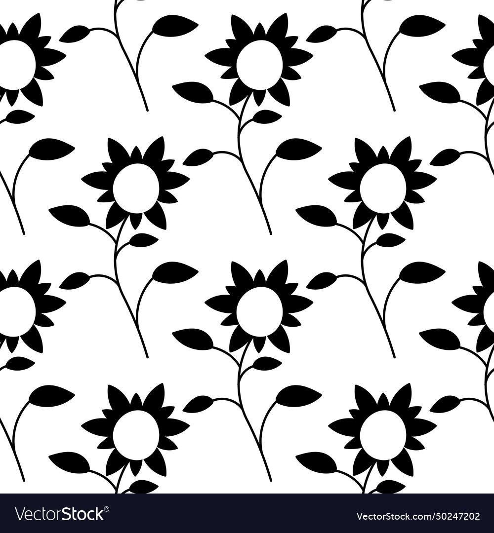 Sonnenblume Pflanze Samen Blume schwarz Muster Textil vector image Sonnenblume Pflanze Samen Blume schwarz Muster Textil