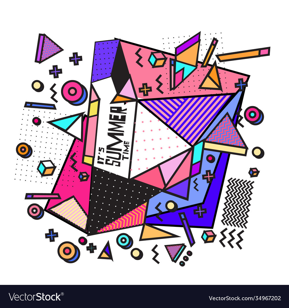 Triangle geometric forms for summer design event vector image Triangle geometric forms for summer design event