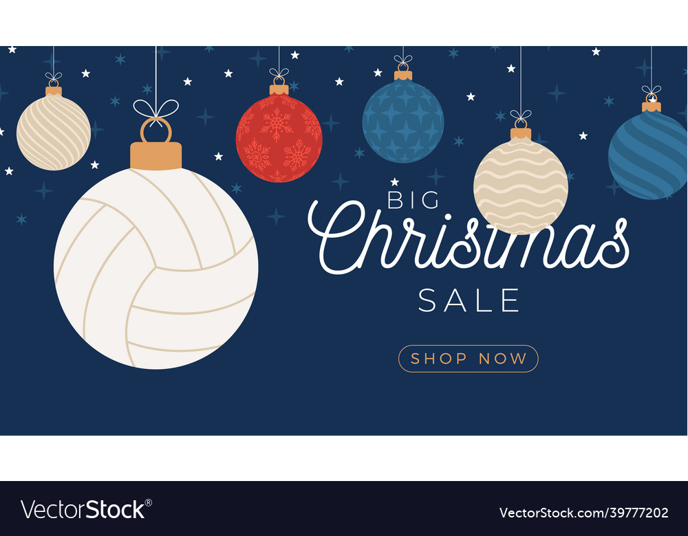 Volleyball christmas greeting card merry