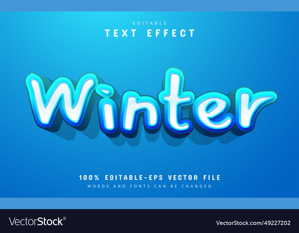 Winter text effect font style editable vector image Winter text effect font style editable