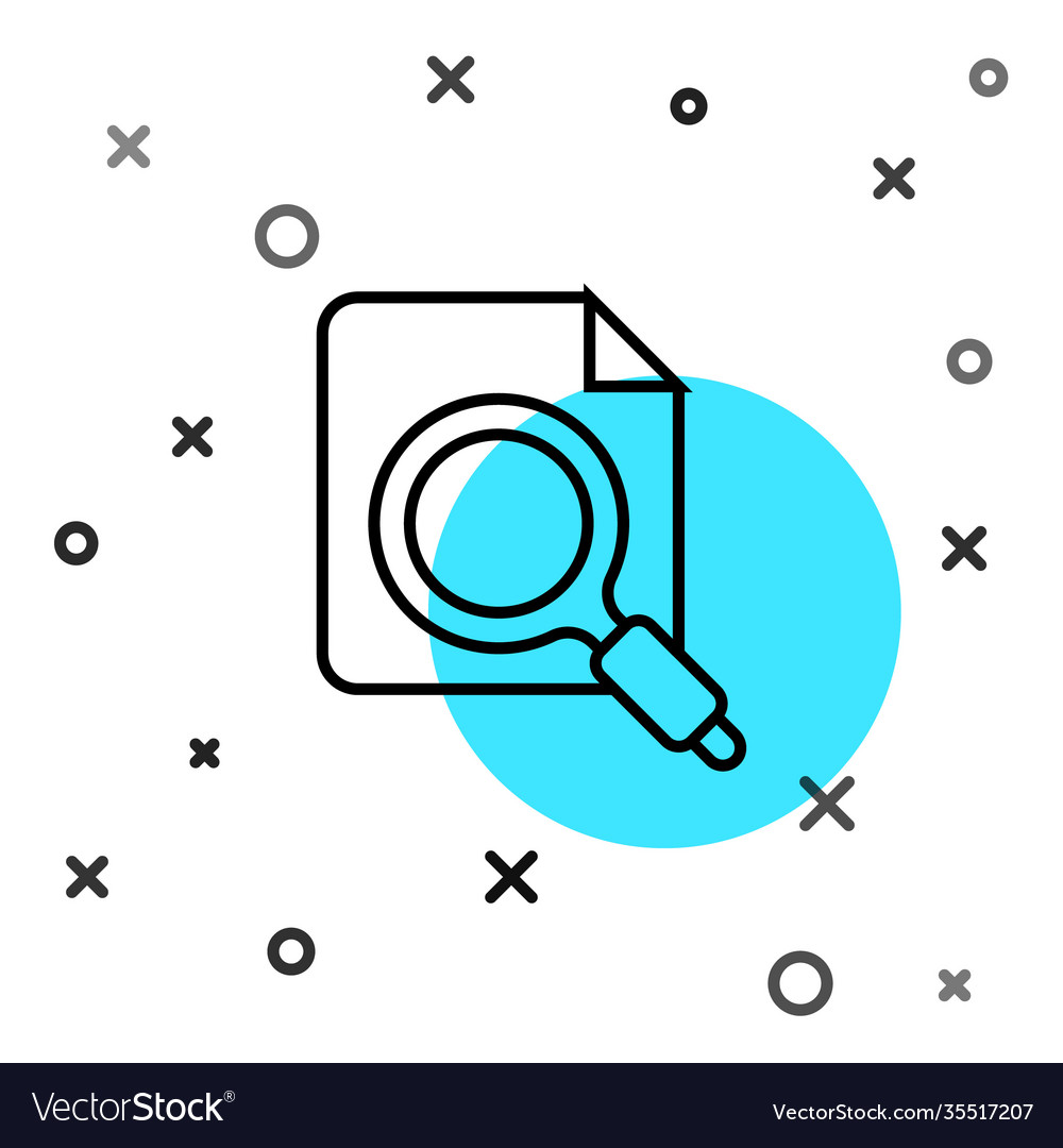 Black line search concept with folder icon vector image Black line search concept with folder icon