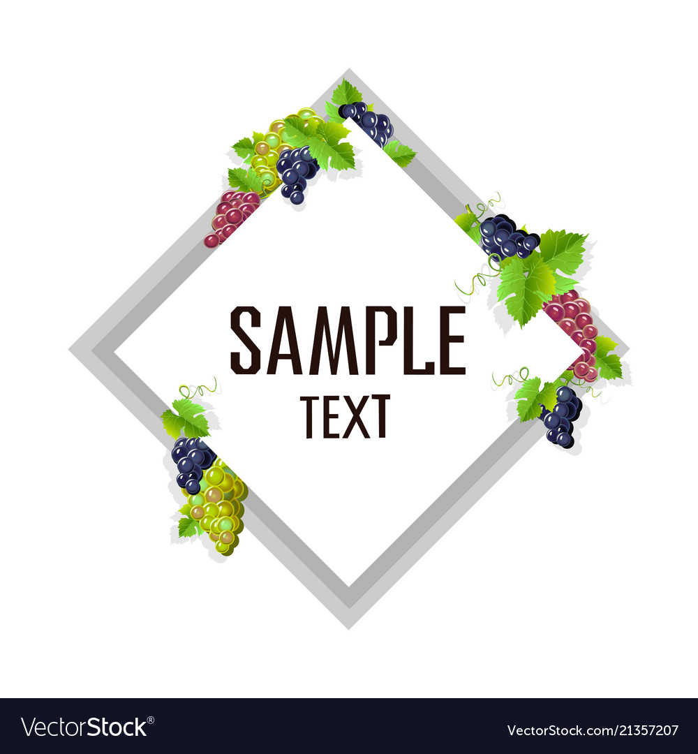 Card template with grapes