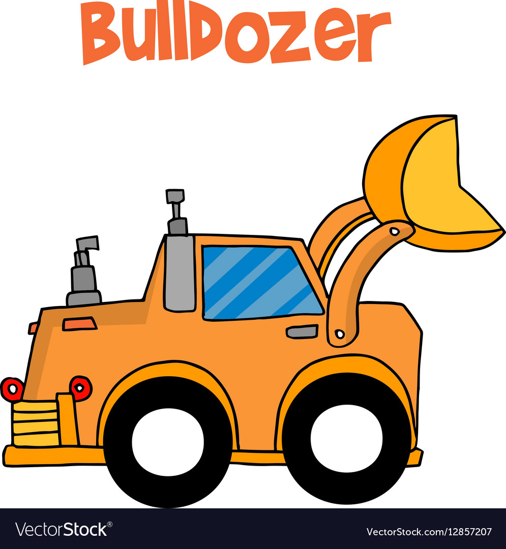 Cartoon bulldozer of art Royalty Free Vector Image Cartoon bulldozer of art Royalty Free Vector Image