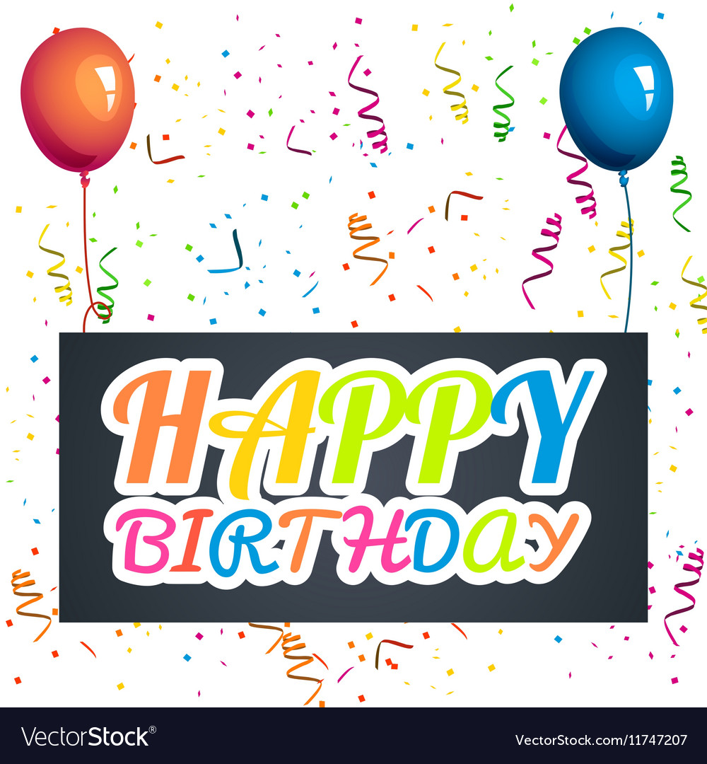 Colorful happy birthday greeting card Royalty Free Vector