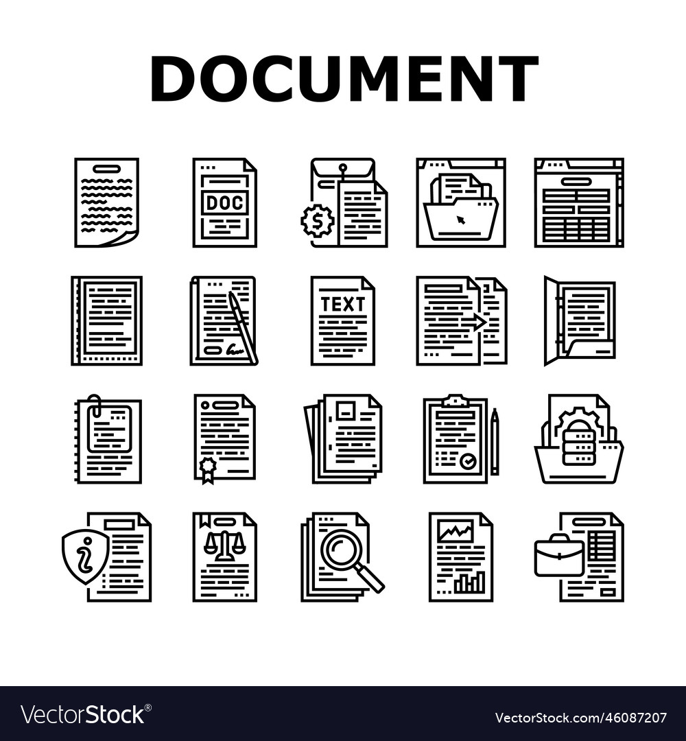 Document Paper Icons - Business & File Collection
