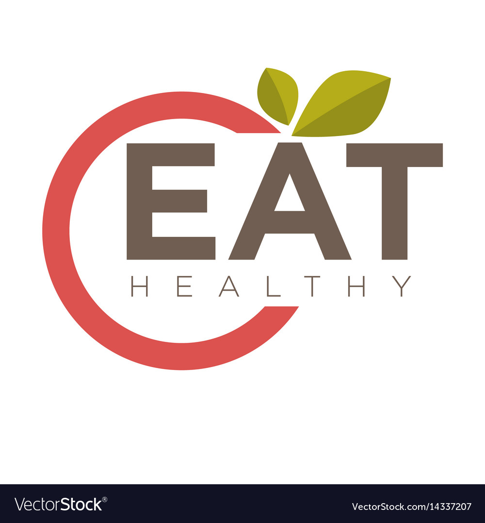 Eat healthy emblem Royalty Free Vector Image - VectorStock