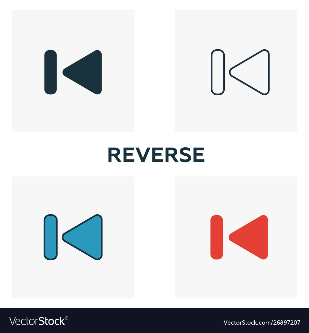 Forward icon set four elements in different styles