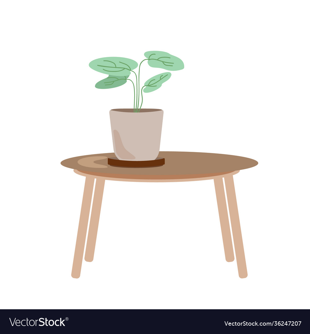 Green homeplant in a trendy clay flowerpot Vector Image