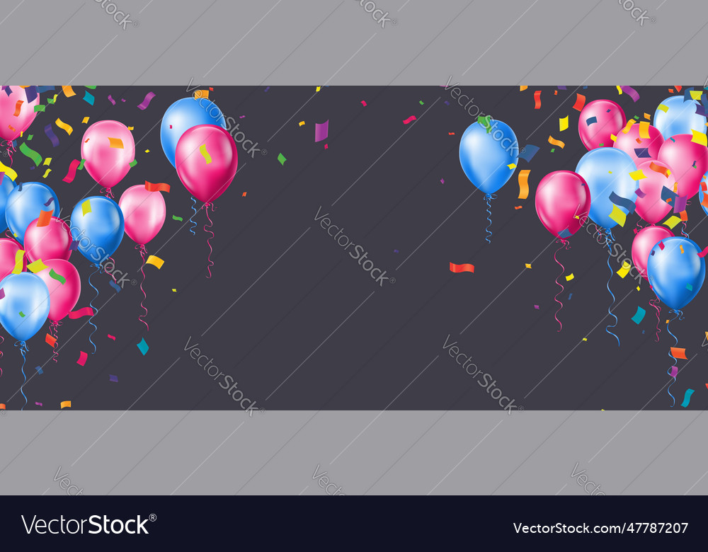 Happy birthday horizontal celebrate with balloons