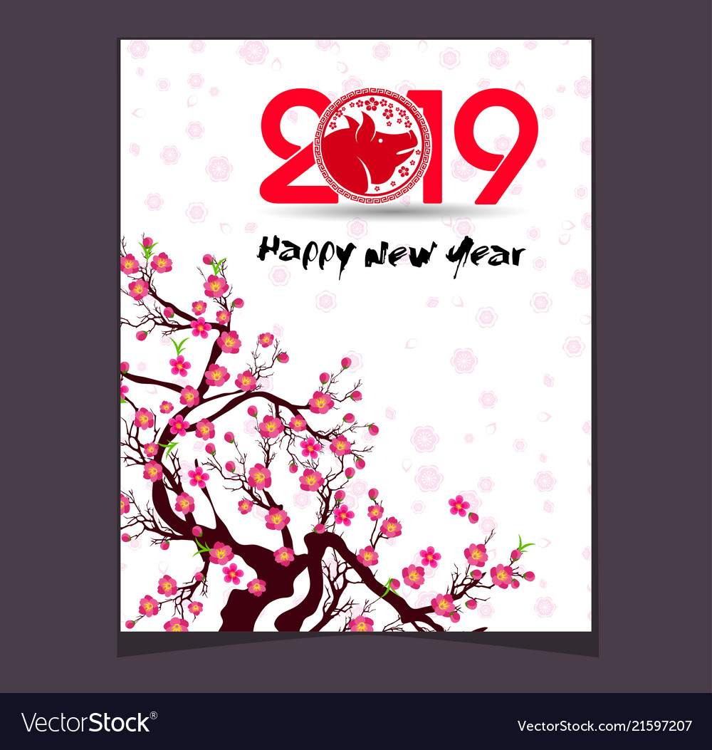Happy chinese new year 2019 of the pig lunar