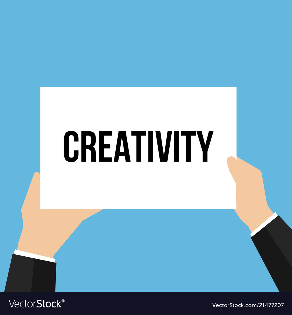 Man showing paper creativity text