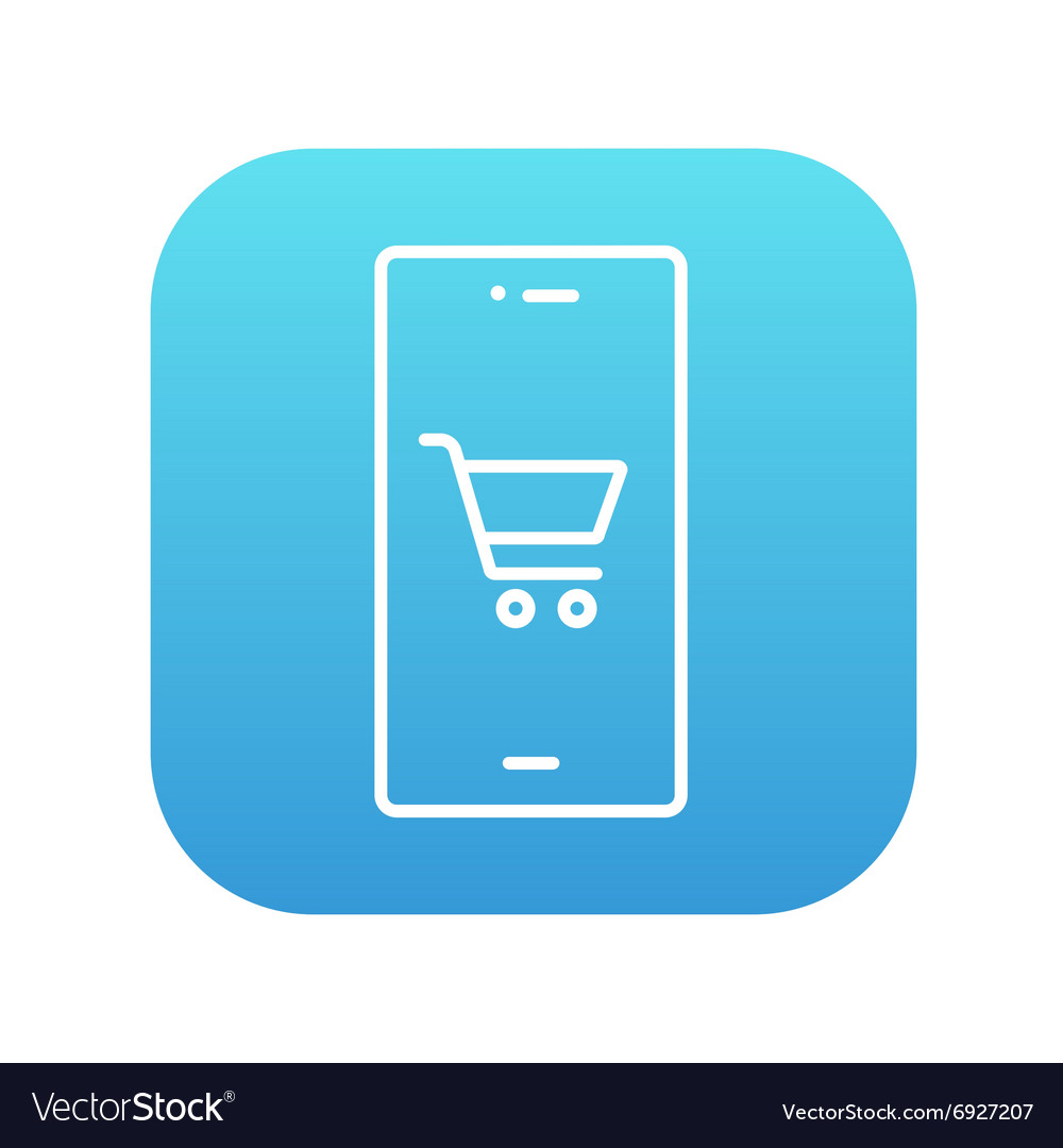 Online shopping line icon