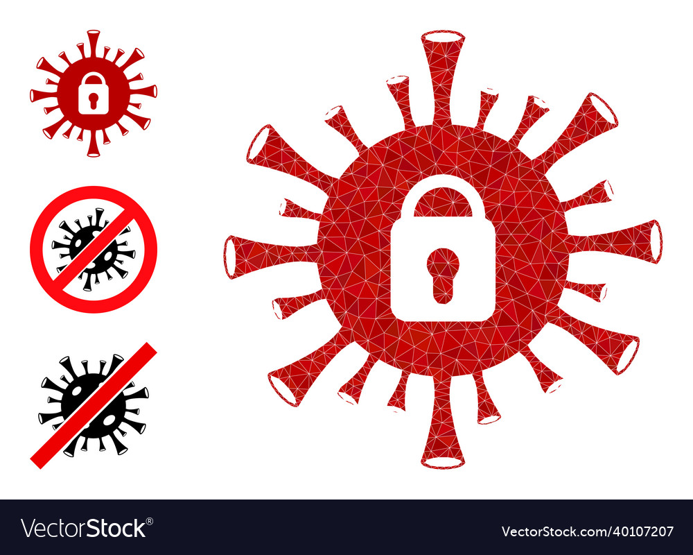 Polygonal coronavirus lockdown icon