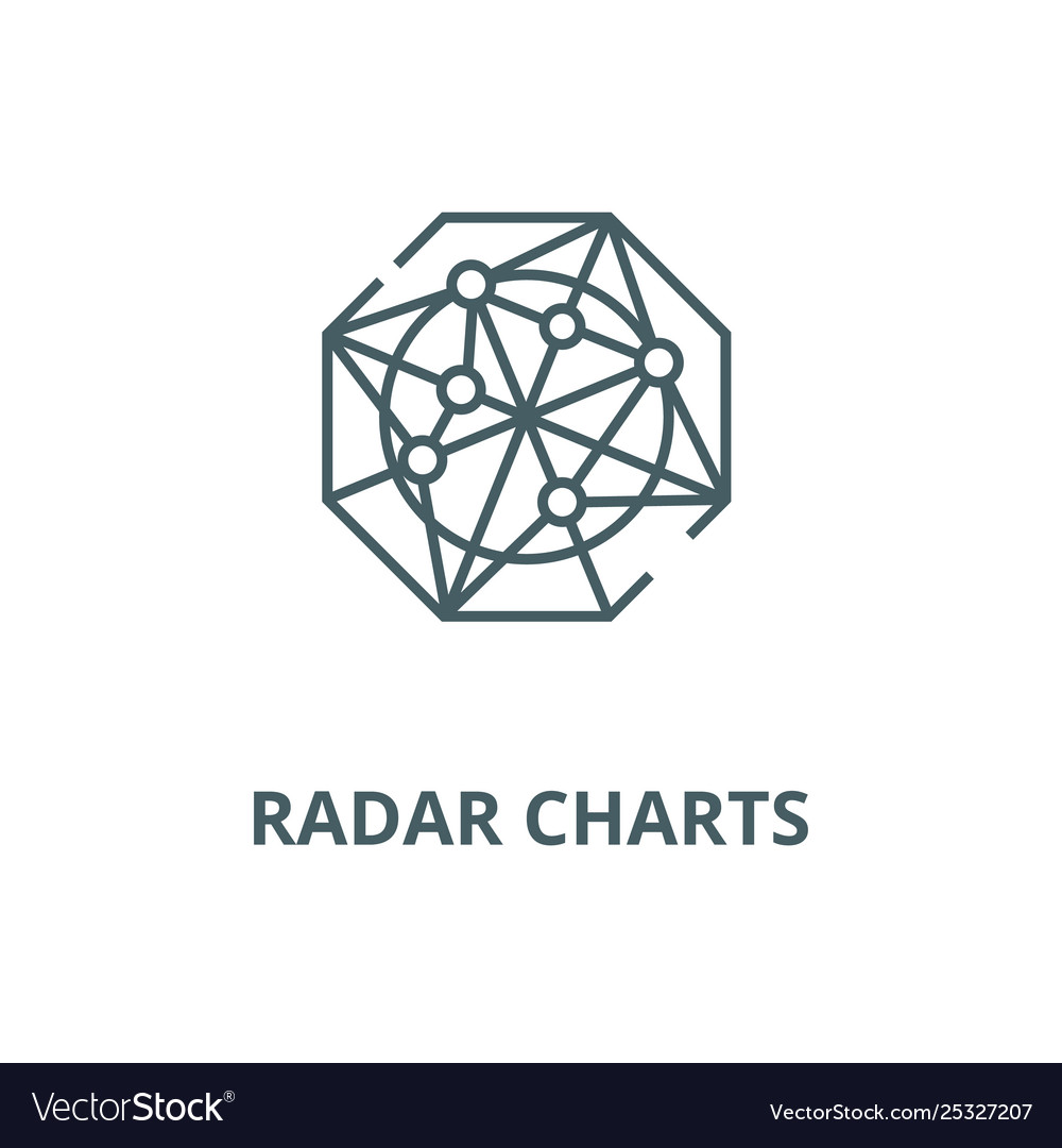 Radar charts line icon linear concept vector image Radar charts line icon linear concept